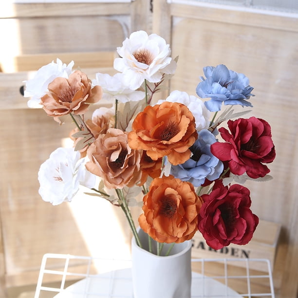 Gwong Decoración hogareña 1 unid simulación Gardenia DIY Amplia Aplicación Faux Seda Flor Eye-llamativo Liso Flor artificial para la boda Gwong 21070076