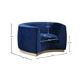 thumbnail image 3 of Meridian Furniture Julian Velvet Accent Chair in Navy and Gold, 3 of 7