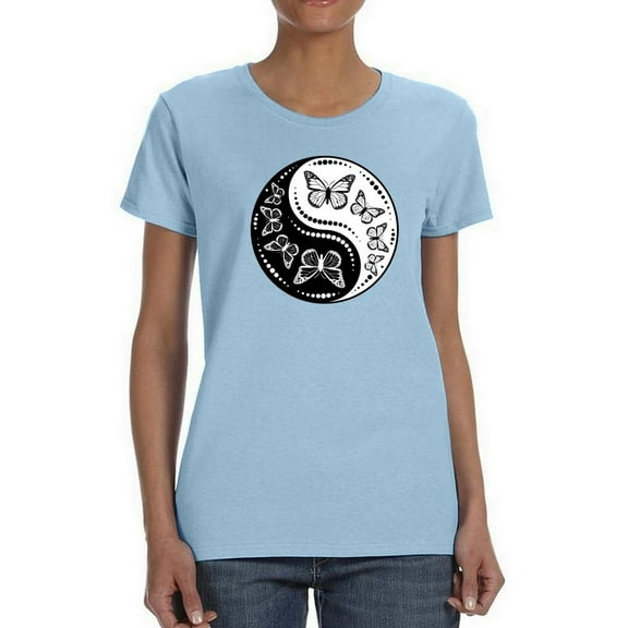 The Ying And Yang Of Butterflies T-Shirt Women -Smartprints Designs, Female 3X-Large