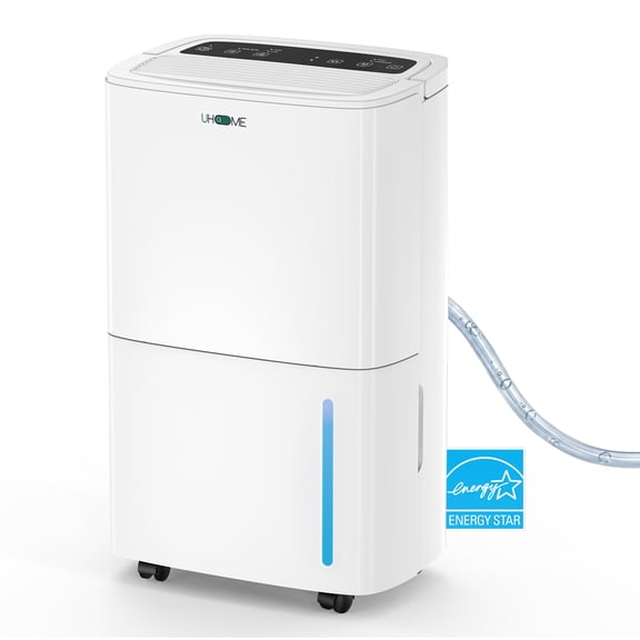 120 pt. 6,000 sq.ft. Dehumidifier in White with Large Bucket and Drain Hose for Basement, Garage, with Auto Defrost