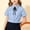 Blue, variant on Girls' Short-Sleeve Button-Down Shirt with Bow Tie, 1-18Y Kids Solid Color Preppy Style Collared Blouse, Casual & School Uniform Top for All Occasions Green 1 Years