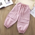 thumbnail image 7 of OGLCCG Girls Cargo Pants Elastic Waist Drawstring Tapered Jogger Pants with Multi Pockets Lightweight Baggy Streetwear Trackpant 1-14 Years, 7 of 7