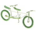 thumbnail image 1 of Figura de bicicleta de metal con modelo tándem creativo, adorno decorativo para el hogar Verde, 1 of 7