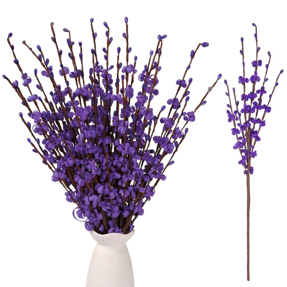 Flores artificiales Wootkey Purple Jasmine, 10 unidades con ramas
