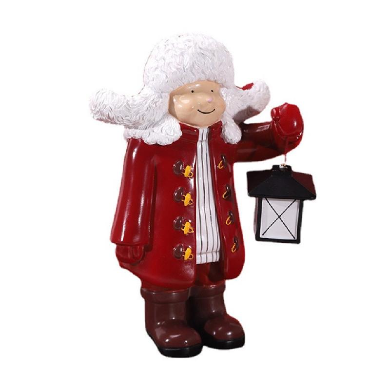 Kid Lantern Figurine Resin Statue Party Background Decor Art Gift