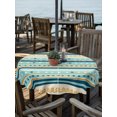 thumbnail image 3 of Outdoor Tablecloth with Umbrella Hole Zipper 250 Anniversary Round Tablecloth 60" Waterproof Outside Table Cloth Independence Day Striped Green Boho Floral Patio Table Cover Tablecloths for Picnic, 3 of 8