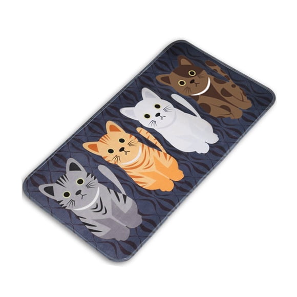 Toystoory Alfombrillas de bienvenida con diseño de gato de dibujos animados, alfombras antideslizantes para baño, habitación y cocina, nuevas Juegos de accesorios de baño gato negro 60*90cm