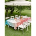 thumbnail image 5 of 60x84 Inch Outdoor Tablecloth with Umbrella Hole Zipper Rectangle Ocean Turtle Rectangular Tablecloths Waterproof Summer Gradient Coastal Waves Tropical Animal Patio Table Cloth Cover for Picnic, 5 of 8
