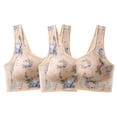 thumbnail image 2 of Gymayou 2 Pack Womens Wireless Sports Bra No Underwire Comfortable Low Impact Workout Bra Skin-Friendly Everyday Yoga Sleep Lounge Bras Beige L, 2 of 9