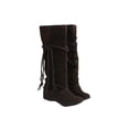 thumbnail image 1 of Ferndule Boos para mujer Botas altas de gamuza sintética Botas altas hasta la rodilla Botas anchas de pantorrilla, 1 of 8