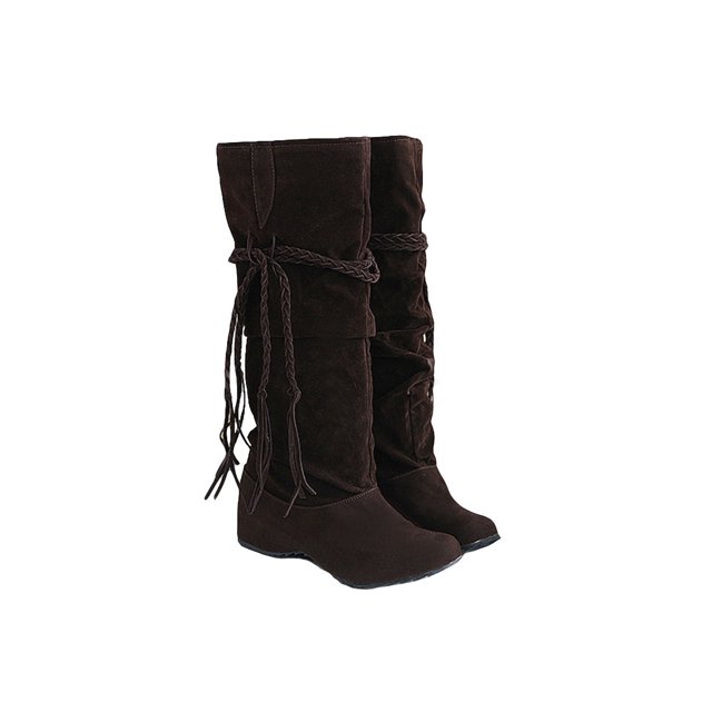 Ferndule Boos para mujer Botas altas de gamuza sintética Botas altas hasta la rodilla Botas anchas de pantorrilla