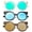 3 Pack Clear, Blue & Brown, variant on 3 Pack Plastic Round Frame Fashion Sunglasses for Men for Women, Flash Mirror, Flat Lens