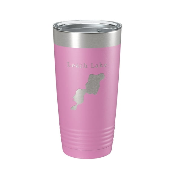 Leach Lake Map Tumbler Travel Mug Insulated Laser Engraved Coffee Cup Michigan 20 oz Light Purple