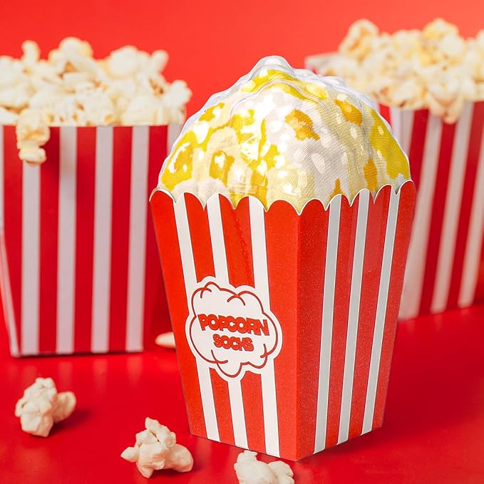 Funny Popcorn Socks Box for Men Dad Women Teen Boys - Funny Gifts Novelty Crazy Silly Cool Socks-Easter Fathers Valentines Birthday Gag Christmas Gifts Stocking Stuffers