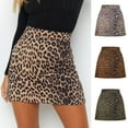 thumbnail image 4 of Women's Leopard Print High Waist Zipper Mini A-Line Short Skirt, 4 of 5