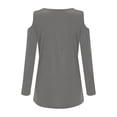 thumbnail image 5 of MEICHEN Spring and Summer Women's Clothing Color Cotton Fashion Solid Color Strapless Long Sleeved T Shirt, 5 of 6