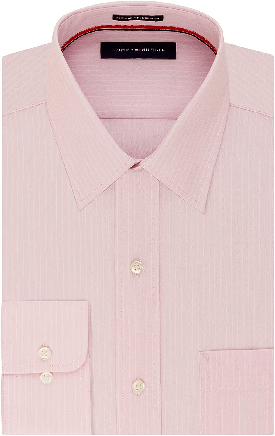 Tommy Hilfiger Mens Dress Shirt Regular Fit Non Iron Banker Stripe 