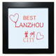 thumbnail image 1 of Guizhou Golden City Mesa de pared con marco cuadrado negro, 1 of 4