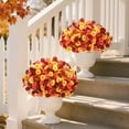 thumbnail image 4 of Yastouay 14 Bundles Artificial Mums for Outdoors,Fake Mums for Home Decor,UV Resistant Faux Fall Flowers for Garden Porch Yard Patio Decoration(Yellow,Orange,Brown), 4 of 8