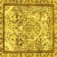 thumbnail image 1 of Ahgly Company Machine Washable Indoor Square Abstract Yellow Modern Area Rugs, 7' Square, 1 of 4