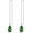 Dark Green, variant on 925 Sterling Silver Threader Drop Long Box Chain Ear Line Earrings with 11 * 8mm Birthstone Crystals, Birthday Jewelry Gifts for Women