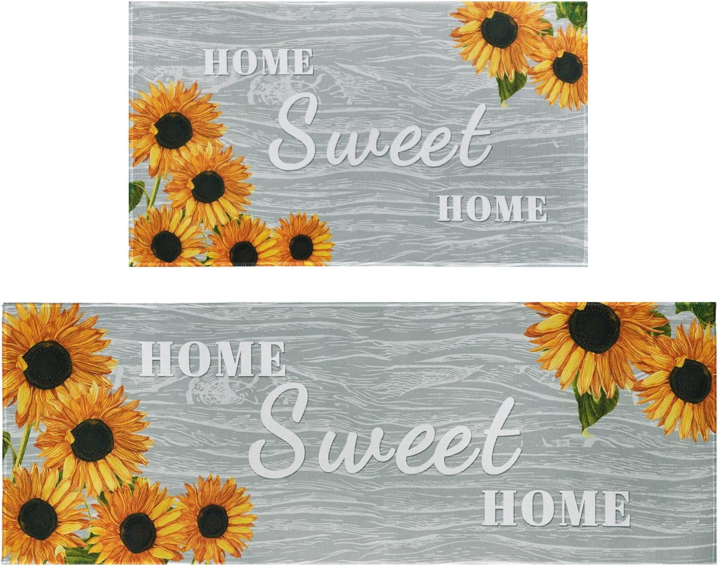 Sunflower Kitchen Rugs Kitchen Mat Set of 2, Sunflower Decor