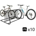 thumbnail image 2 of Commercial Grid Bike Rack, 61" Floor Bike Rack, Bicycle Floor Parking Stand, 10-Bike Capacity Power Coated Steel Dual-Sided Bicycle Storage Stand for Garages, Stores, Schools & Universities, 2 of 9