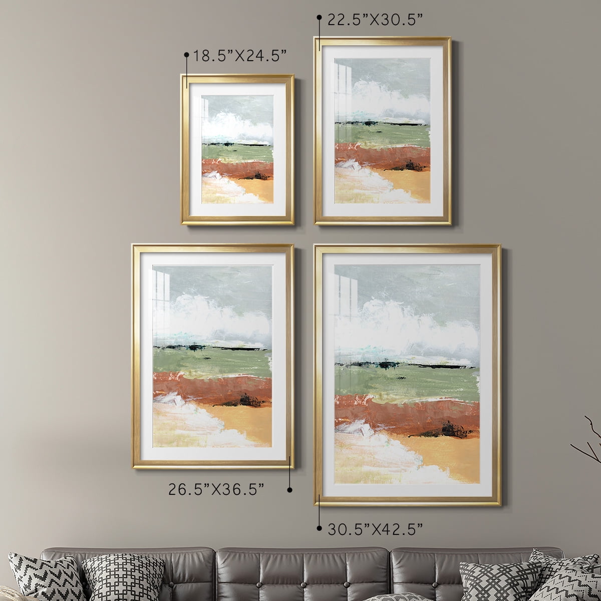 Wexford Home Quiet Prarie Grove I Premium Framed Print, 26.5" x 36.5" - Ready to Hang, Gold (Set of 2)