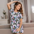 thumbnail image 3 of Sikiie Bright Butterflies1 Print Women's Short-sleeved Nightdress, Round Neck Pullover Nightdress Pajamas Summer Home Wear, 3 of 6