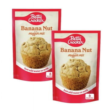 Betty Crocker Banana Nut Muffin Mix, Made With Walnuts, 6.4 oz (2 pack)