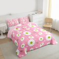 thumbnail image 3 of Feelyou Cartoon Flower Kids Twin Comforter Sets, Pink Groovy Floral Bedding Set, 2 Pieces, 3 of 8