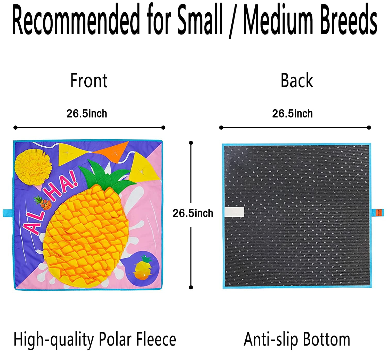 Pineapple Snuffle Mat for Dogs with Non-Slip Backing and Deep
