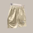 thumbnail image 2 of yillto Boys Shorts Sparkly Fashion Streetwear Summer Shorts Elastic Waist Straight Leg Shorts 3-12 Years, 2 of 7