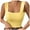 Yellow, variant on Women's Square Neck Sleeveless Double-Layer Tank Tops Basic Tight T Shirts