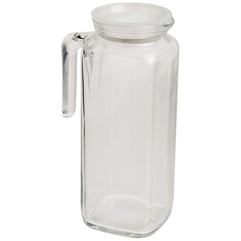 Ecooe 44 oz Glass Water Pitcher with Built-In Filter Lid