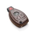 thumbnail image 3 of Vitodeco Leather Keyless Entry Remote Control Smart Key Case Cover with a Key Chain Compatible for Mercedes Benz (Brown), 3 of 5