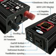 thumbnail image 3 of Mistaha Modified Sine Inverter High Frequency 6000W Power Watt Power Inverter DC to AC Converter Car Power Inverter with 2.1A Dual USB Port Battery Clips Car Plug LCD Display Screen, 3 of 7
