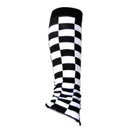 Women's Stretch Leg Warmer - Black and White Checker 2 PACK