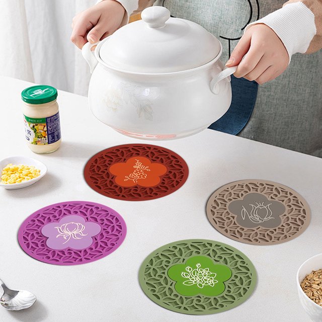 Fiudx Almohadilla Aislante para Cocina, Resistente a Altas Temperaturas, Diseño Antideslizante, Suave y Fácil de Limpiar, Multiusos, Ideal para Decoración Del Hogar y El Comedor, Tamaño 16,5 X 16,5 C
