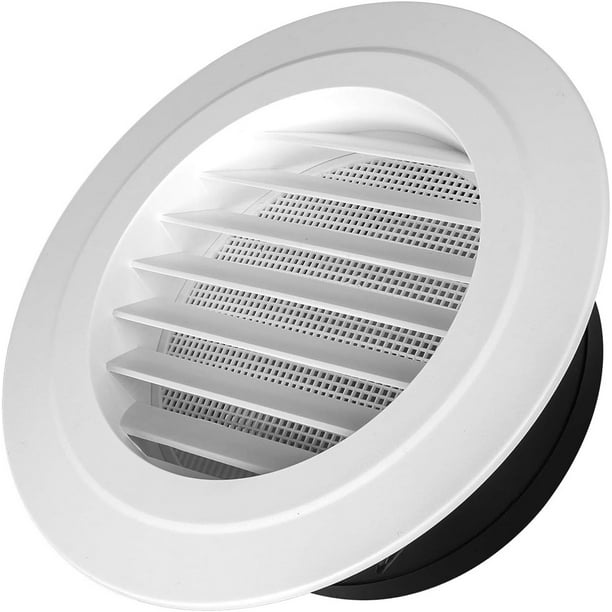 Cubierta de rejilla de ventilación redonda de 6 pulgadas con malla de pantalla incorporada para ventilación del hogar, baño, oficina, cocina, 1 paquete, ABS, blanco