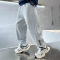 thumbnail image 6 of WhouRiu Toddler Boys Pants Lightweight Drawstring Elastic Waist Jogger Sweatpants Kids Boys Relaxed Fit Streetwear Casual Pants Gray,Sizes 10-11, 6 of 6