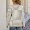 thumbnail image 5 of Aueoeo Womens Stripe Sweater Pullover Casual Long Sleeve Crewneck Color Block Pullover Knit Soft Comfy Sweater Tops, 5 of 5