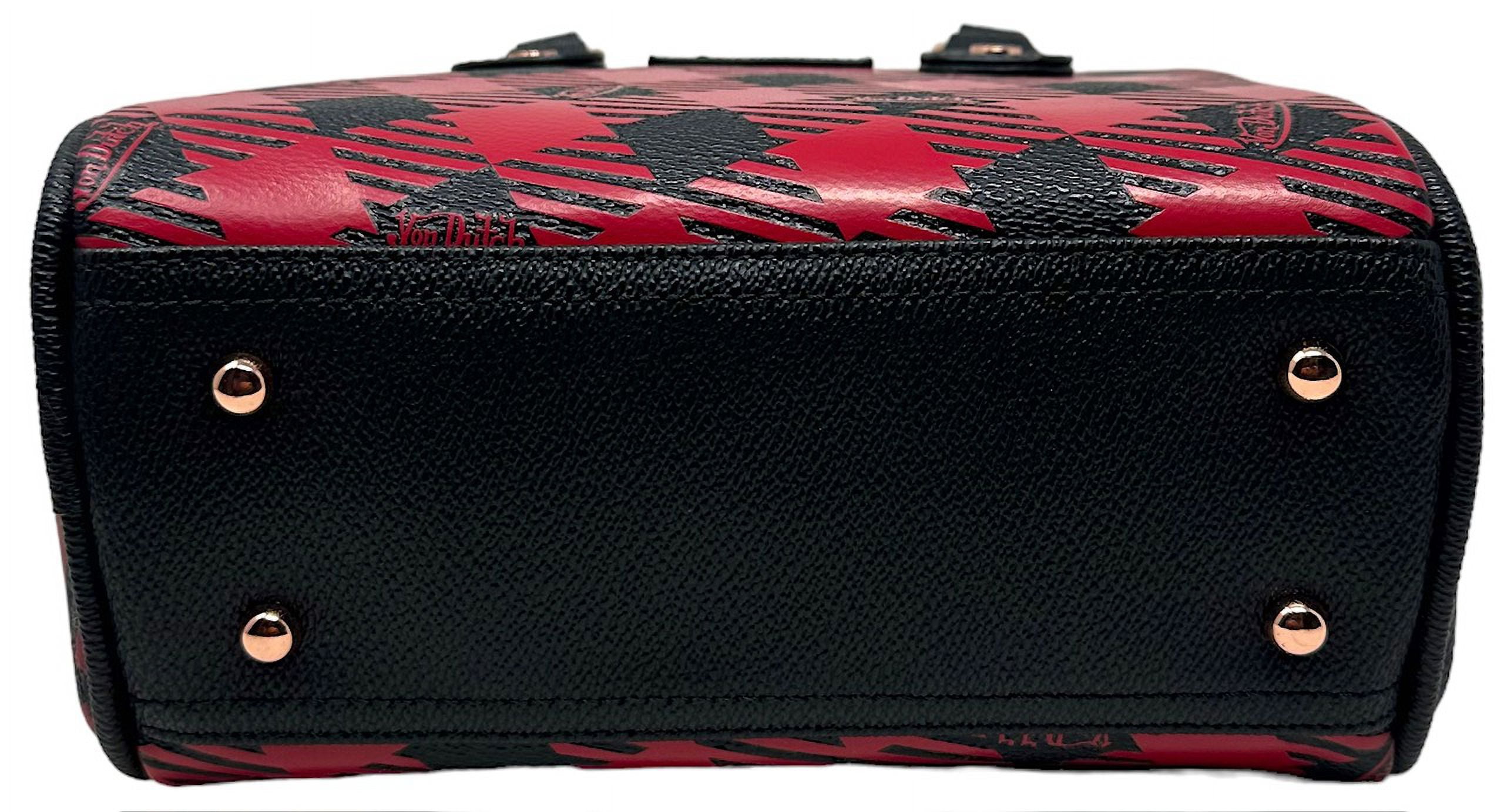 Von Dutch Women's Red & Black Plaid Small Bowling Crossbody