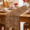 thumbnail image 5 of Burnt Orange Botanical Table Runner - 60 Inch Long Vintage Floral Plants Branch Cotton and Linen Blended Dress Scarves Farmhouse Table Runner for Kitchen Dining, Coffee Table, 13" x 60", 5 of 8