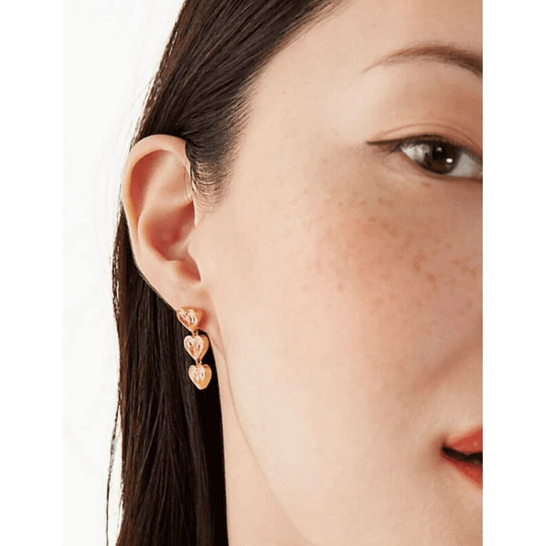 Kate Spade Women s Rock Solid Stone Heart Linear Earrings