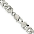 thumbnail image 6 of Auriga Fine Jewelry 925 Sterling Silver 8.5 mm Beveled Curb Chain Necklace for Men 26", 6 of 7