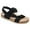Black, variant on Journee Womens Xanndra Multi Strap Flat Sport Sandals