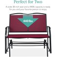 thumbnail image 6 of WYDK 2-Person Outdoor Patio Swing Glider Steel Bench Loveseat Rocker for Deck, Porch w/Textilene Fabric, Steel Frame-Burgundy/Black, 6 of 8