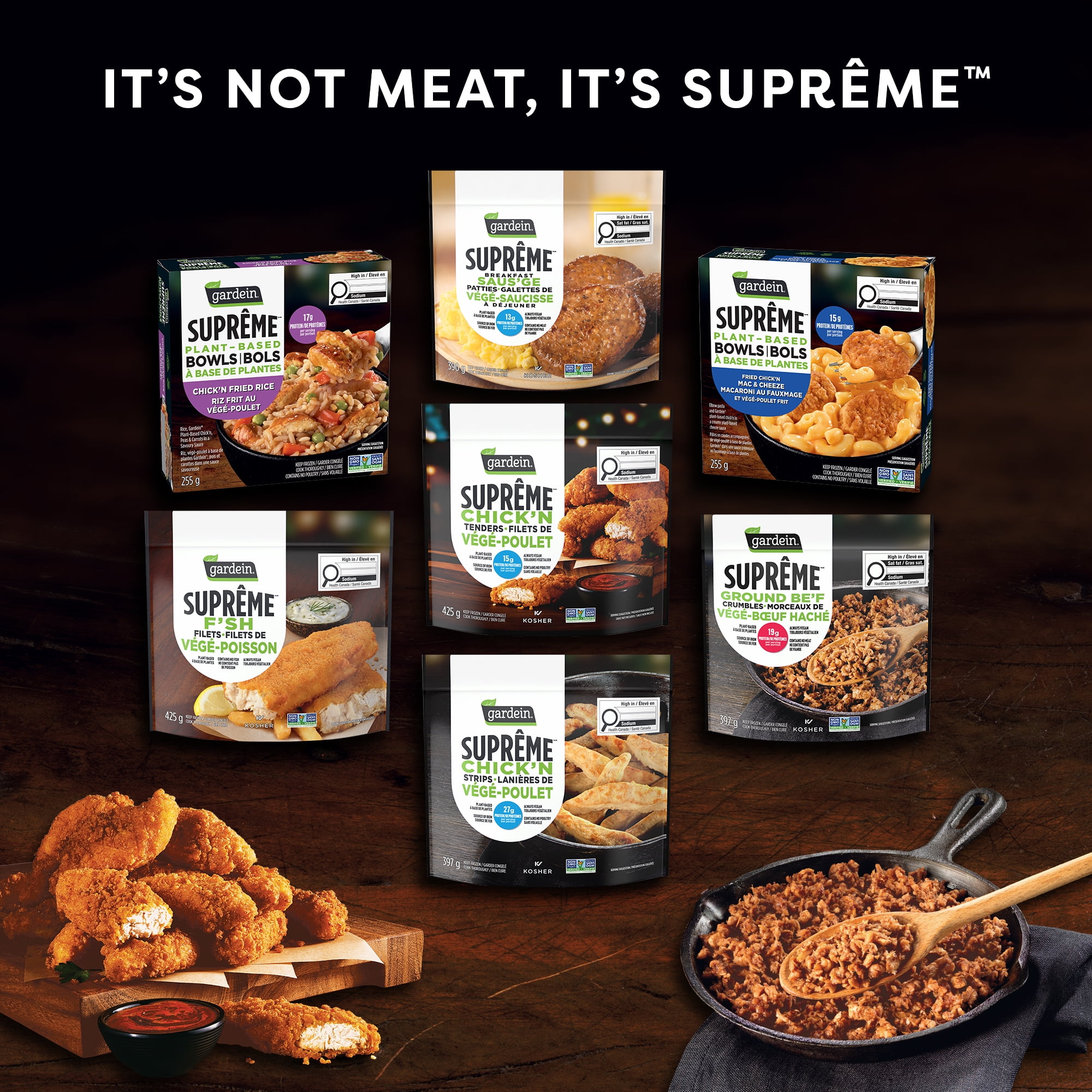 Gardein Boulettes Suprême Surgelées à Base de Plantes, À Déguster au Repas ou au Souper, Toujours Végétalien, Sans Viande, 19 g de Protéines par Portion, Source de Fer 425g
