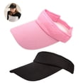 thumbnail image 2 of 2 viseras solares para mujeres y niñas, sombreros ajustables con banda para el sudor y ala larga, 2 of 8
